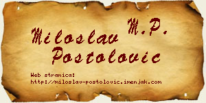 Miloslav Postolović vizit kartica